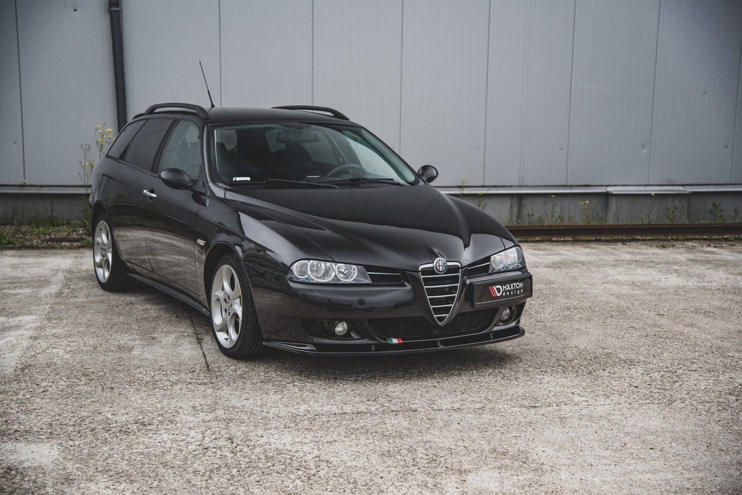 ALFA ROMEO 156 Facelift Frontspoiler Schwarz Glanz Maxton Design 