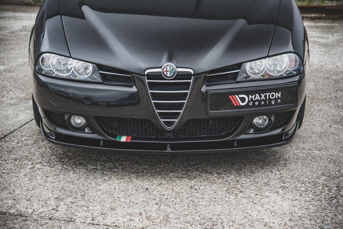 ALFA ROMEO 156 Facelift Frontspoiler Schwarz Glanz Maxton Design 