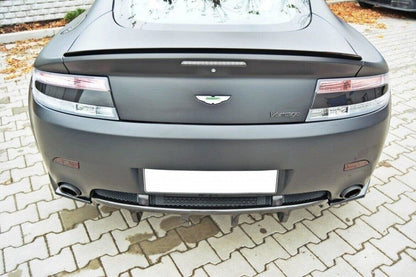 Aston Martin Vantage V8 Heck Ansatz Flaps Schwarz Glanz Maxton Design 
