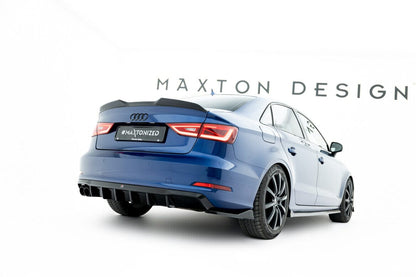 Audi A3 8V Limousine Vorfacelift Heck Diffusor Ansatz (Doppelauspuff links) Maxton Design 