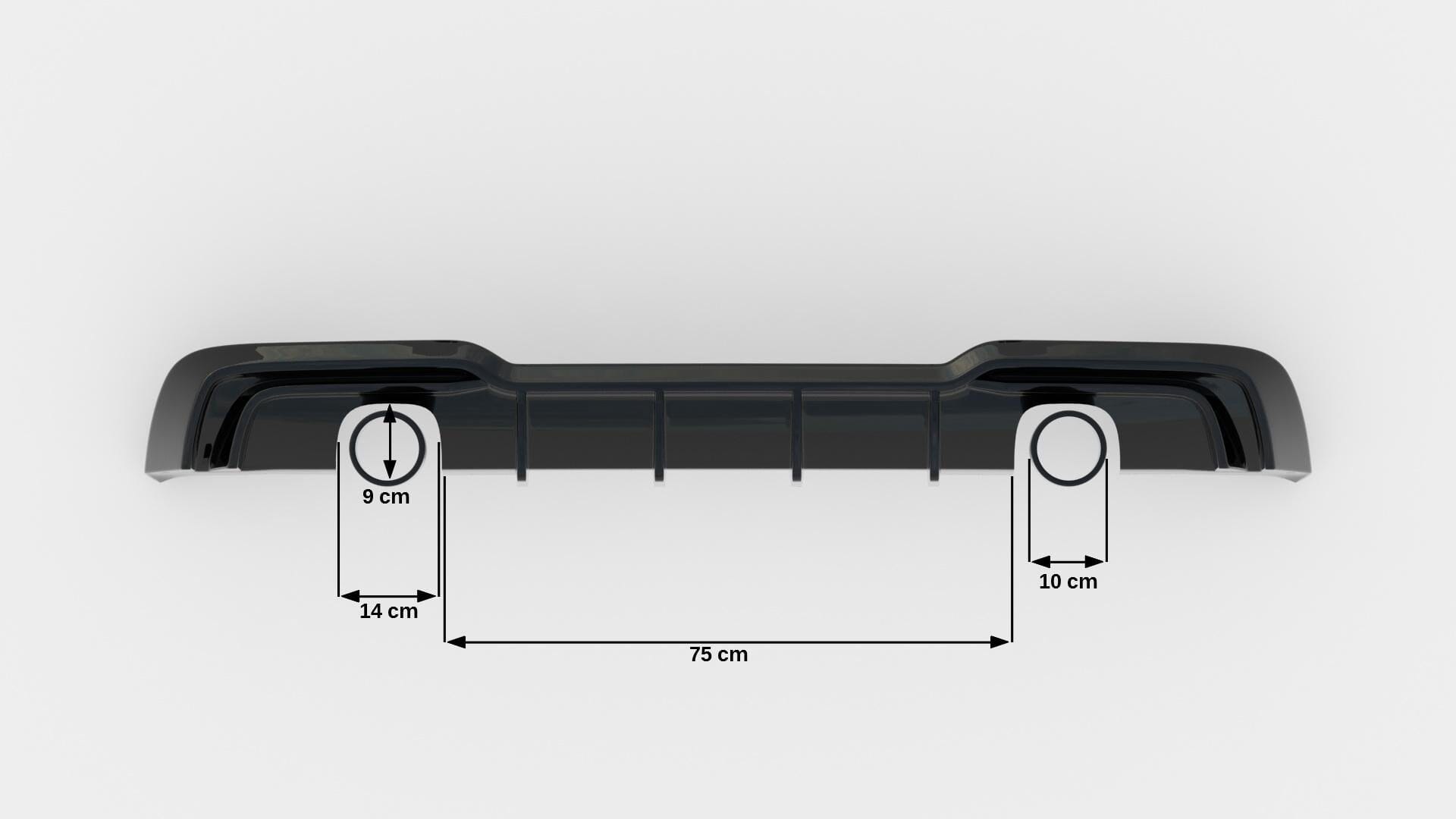 Audi A3 8V S-Line Sportback Facelift Diffusor (Einzelauspuff Links+Rechts) Maxton Design 