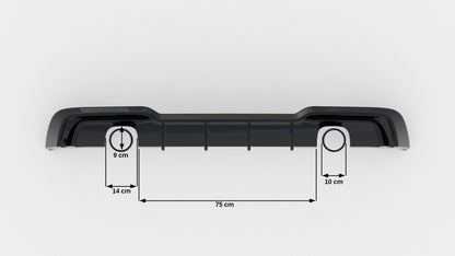 Audi A3 8V S-Line Sportback Facelift Diffusor (Einzelauspuff Links+Rechts) Maxton Design 