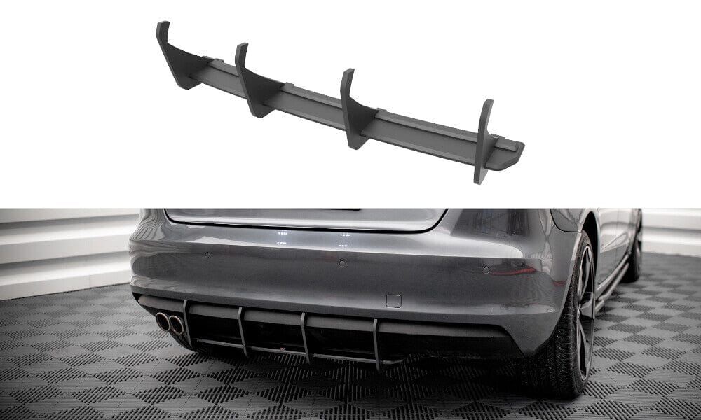 Audi A3 8V Sportback Vorfacelift Street Pro Heckschürze Ansatz Diffusor Schwarz Maxton Design 
