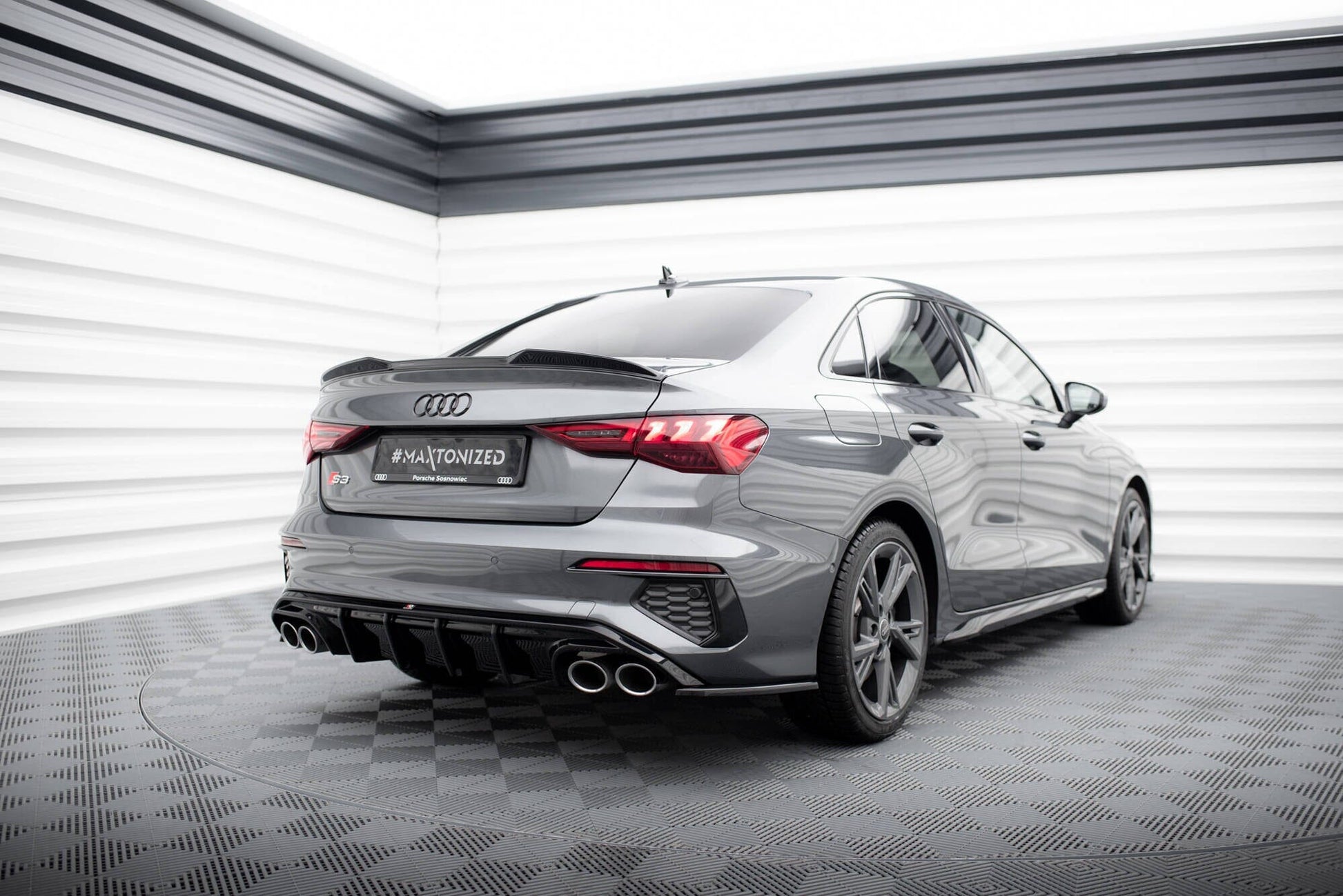 Audi A3 8Y Facelift Limousine 3D Heck Spoiler Maxton Design 