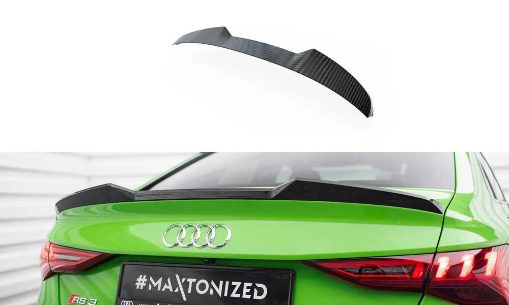 Audi A3 8Y Facelift Limousine Carbon Fiber Heck Spoiler Maxton Design 