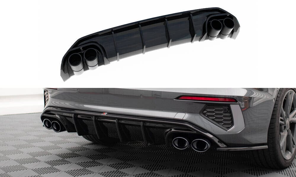 Audi A3 8Y S-Line Sportback Heck Diffusor & Endrohrblenden Chrom Maxton Design 