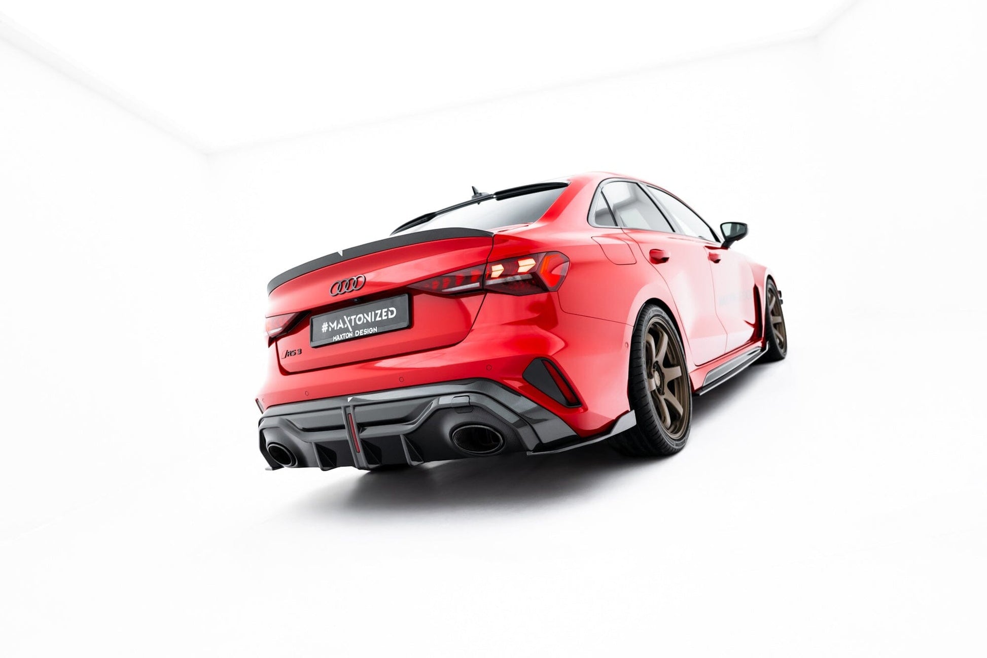 Audi A3 8Y Vorfacelift Limousine Carbon Fiber Heck Spoiler Maxton Design 