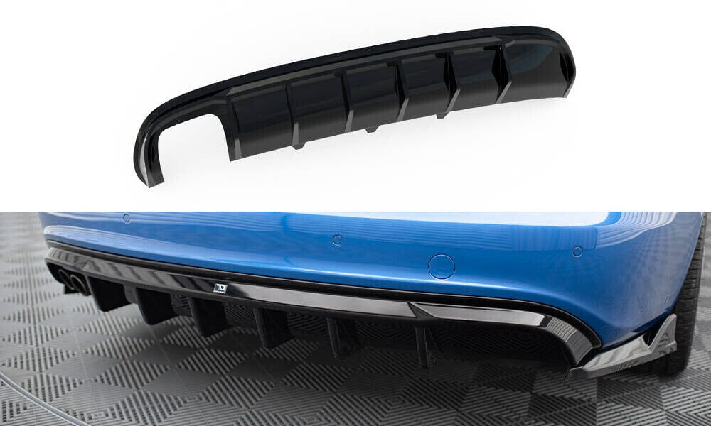 Audi A4 B8 S-Line Limousine Heck Diffusor (Version mit einseitigem Doppelauspuffendrohr Links) Maxton Design 