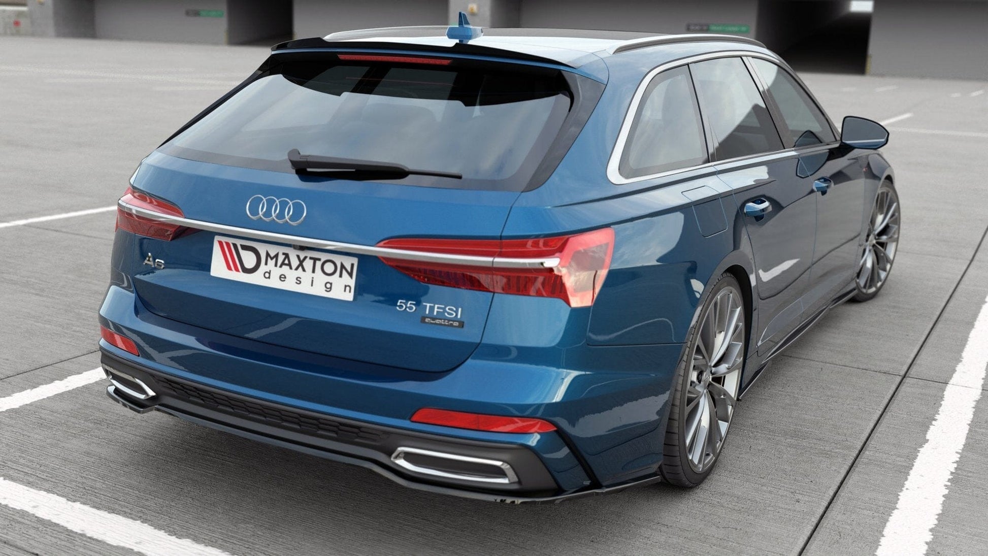 Audi A6 C8 S-Line Heck Splitter Maxton Design 