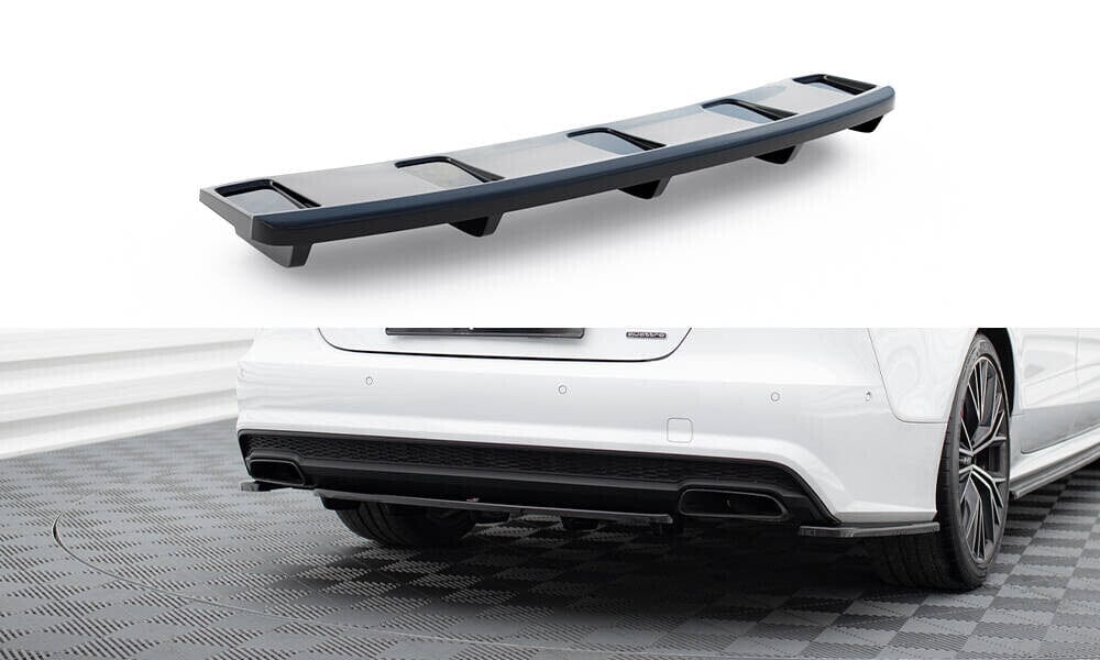 Audi A7 Facelift S-Line Heck Diffusor Ansatz DTM Optik Maxton Design 