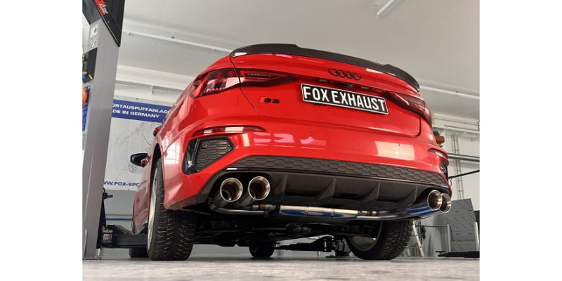 Audi S3 Limousine - Fox Duplex Performance Auspuff Anlage ab OPF Ø 76mm
