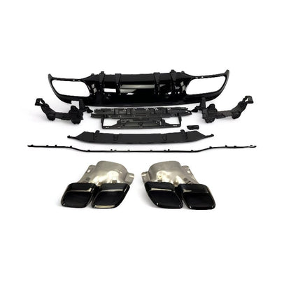 Mercedes C-Klasse W205 S205 Diffusor + Auspuffblenden (Schwarz) RSHOP 