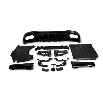 Mercedes C-Klasse W206 S206 Diffusor + Auspuffblenden (Schwarz) RSHOP 