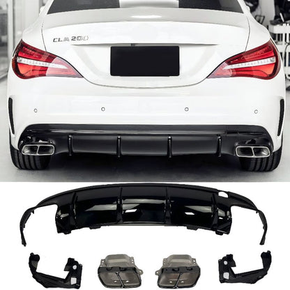 Mercedes CLA-Klasse C117 X117 Diffusor mit Auspuffblenden (Schwarz) in CLA 45 AMG Optik RS 