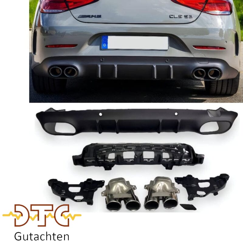 Mercedes CLS C257 Diffusor + Auspuffblenden 2X2 (Chrom) BestTuning 