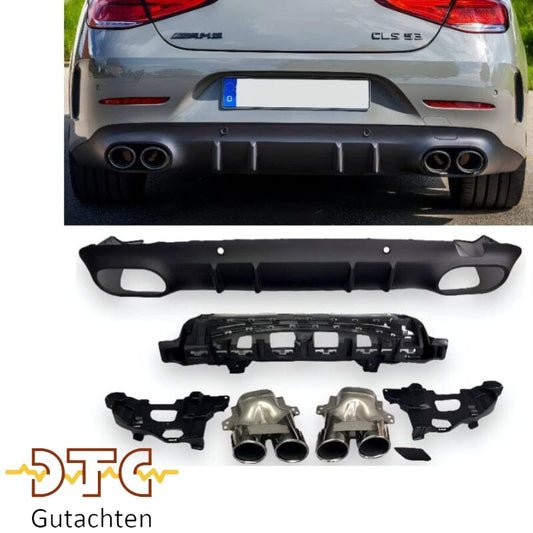 Mercedes CLS C257 Diffusor + Auspuffblenden 2X2 (Chrom) BestTuning 