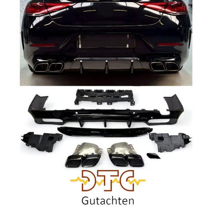 Mercedes CLS C257 Diffusor + Auspuffblenden 2X2 (Schwarz) BestTuning 