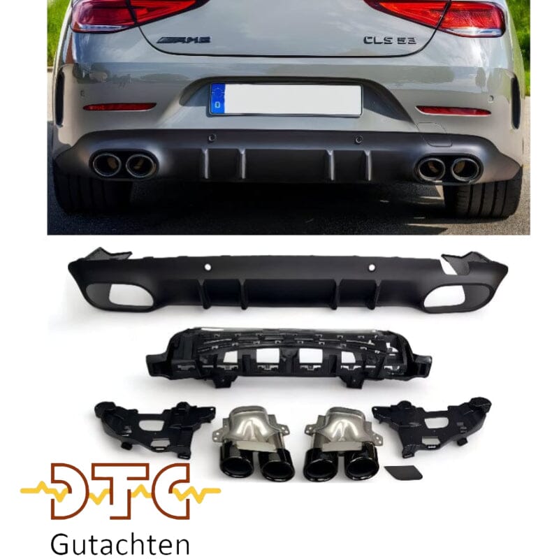 Mercedes CLS W257 X257 C257 - CLS 53 AMG Optik Diffusor mit Auspuffblenden 2x2 BestTuning 