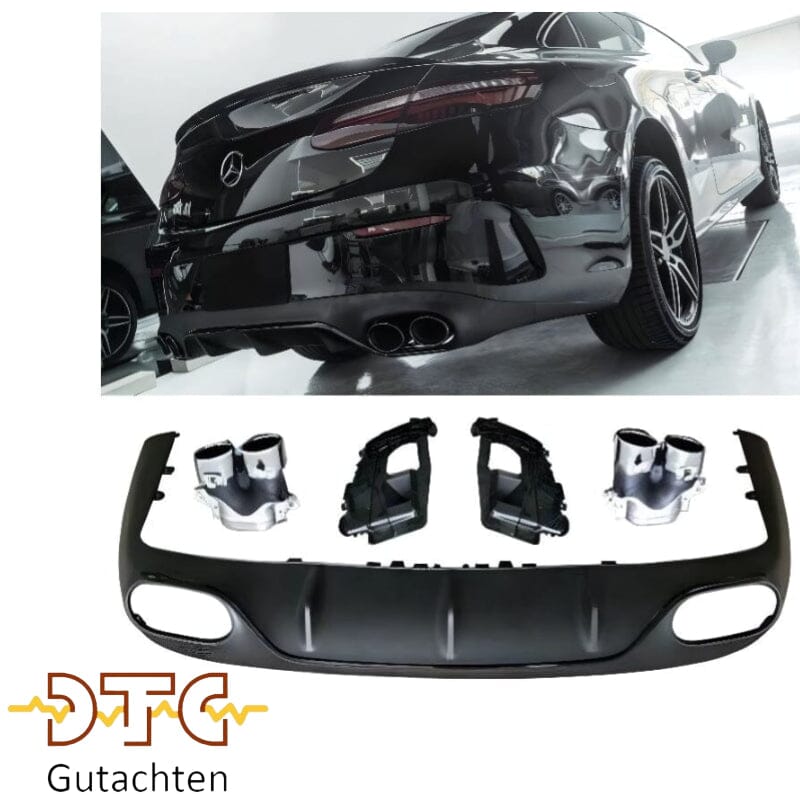 Mercedes E-Klasse C238 A238 Diffusor + Auspuffblenden (Chrom) BestTuning 