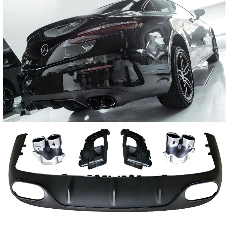 Mercedes E-Klasse C238 A238 Diffusor + Auspuffblenden (Chrom) RSHOP 