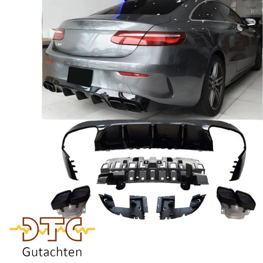 Mercedes E-Klasse C238 A238 vor-Facelift Diffusor+ Auspuffblenden (Schwarz) BestTuning 
