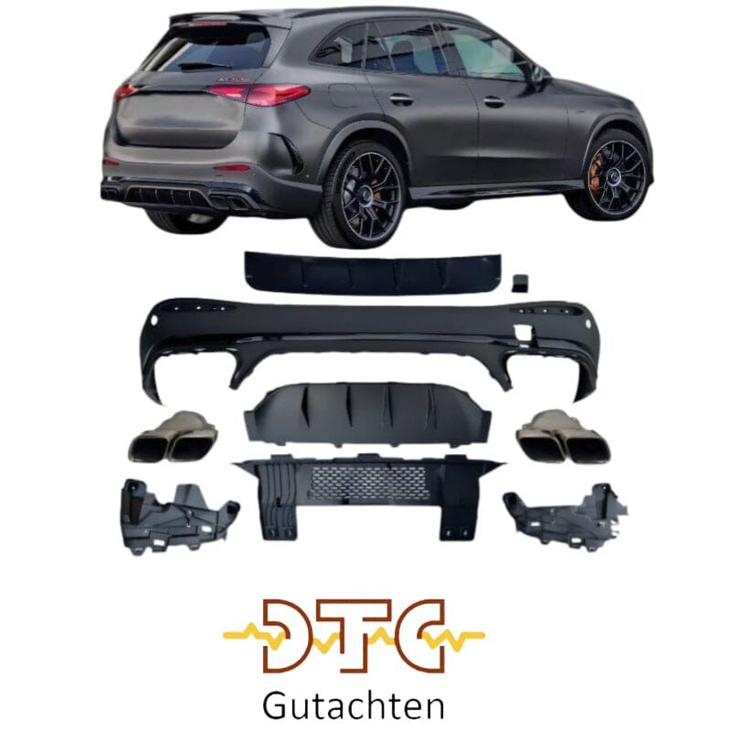Mercedes GLC X254 AMG Line 63 AMG Style Heckdiffusor Chrom BestTuning 