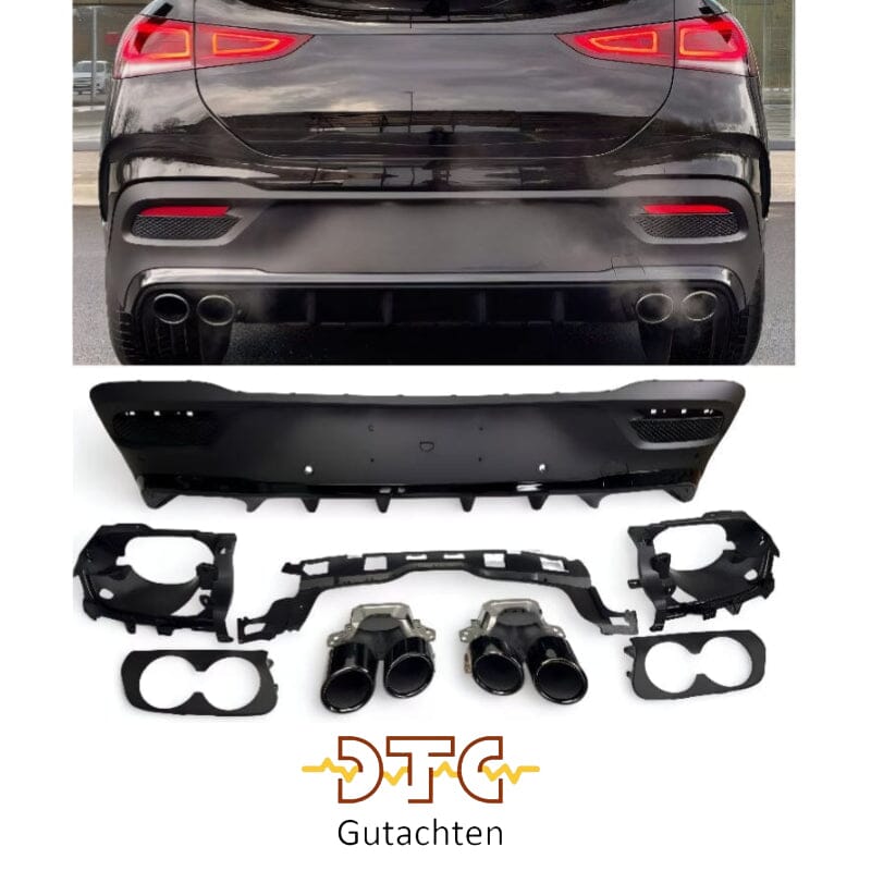 Mercedes GLE Coupé C167 Diffusor mit Auspuffblenden 2x2 (schwarz) BestTuning 