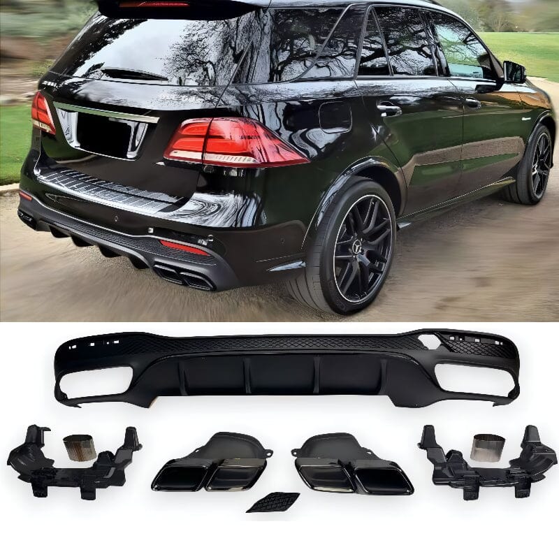Mercedes GLE-Klasse W166 Diffusor mit Auspuffblenden 2x2 (schwarz) RS 