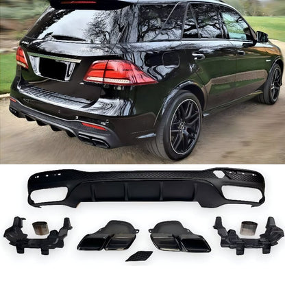 Mercedes GLE-Klasse W166 Diffusor mit Auspuffblenden 2x2 (schwarz) RS 