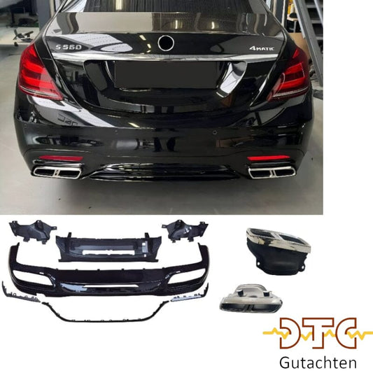 Mercedes S-Klasse W222 Facelift Diffusor + Auspuffblenden (Chrom) BestTuning 