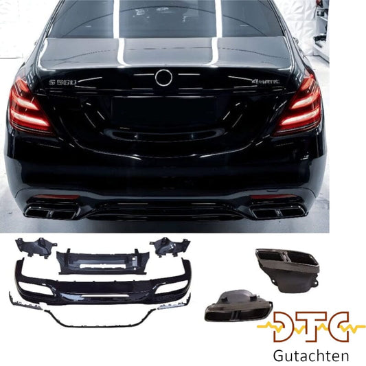 Mercedes S-Klasse W222 Facelift Diffusor + Auspuffblenden (Schwarz) BestTuning 