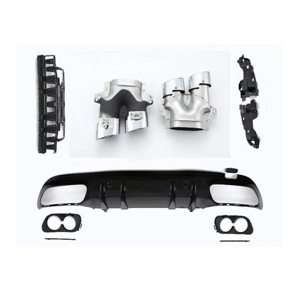 Mercedes W205 S205 Diffusor + Auspuffblenden (Chrom) RSHOP 
