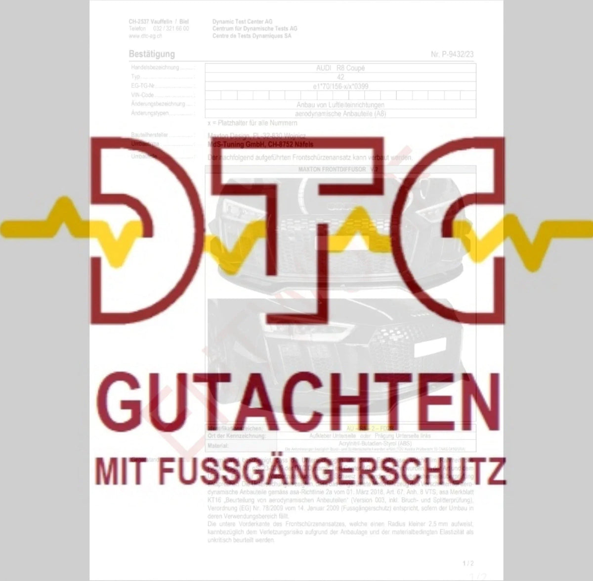 Ford Focus Mk4 V7 Maxton Design Frontspoiler - Frontlippe DTC Gutachten (Fussgängerschutz)