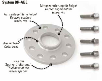 H&R System DR-ABE Spurverbreiterung mit vollständigem Montagesatz